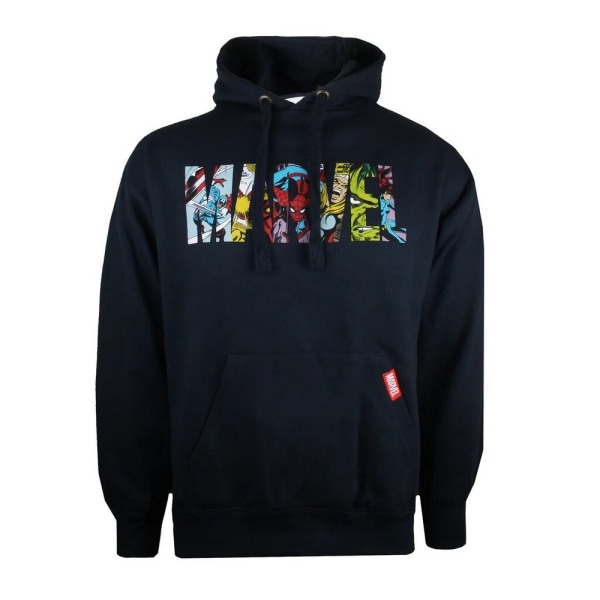 Marvel Mens Characters Logo Hoodie L Navy Navy L