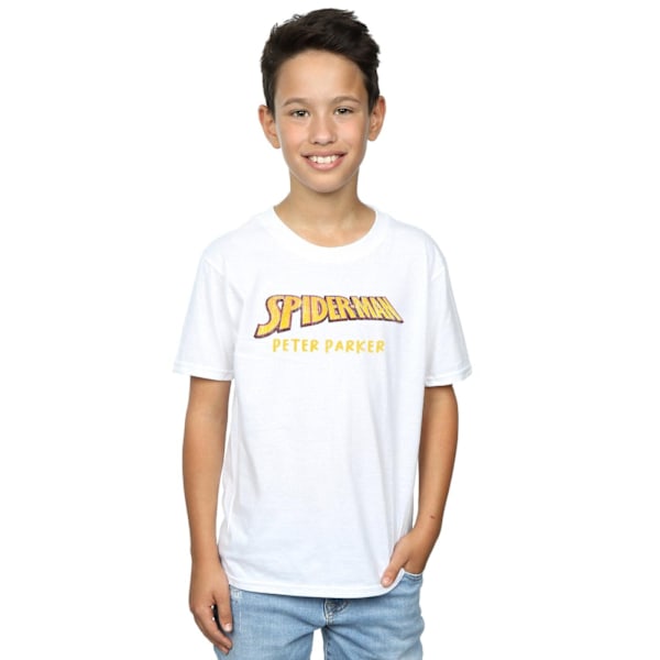 Marvel Boys Spider-Man AKA Peter Parker T-shirt 7-8 år Vit White 7-8 Years