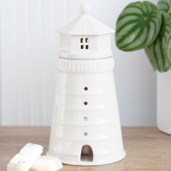 Something Different Keramisk Fyr Oljebrännare 18cm x 9.4cm White 18cm x 9.4cm x 9.4cm