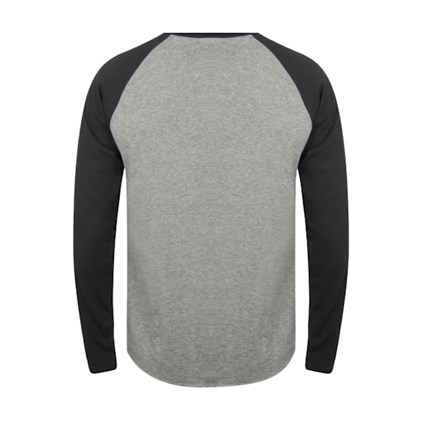 Tee Jays Herr Långärmad Baseball T-Shirt S Heather Grey/Black Heather Grey/Black S