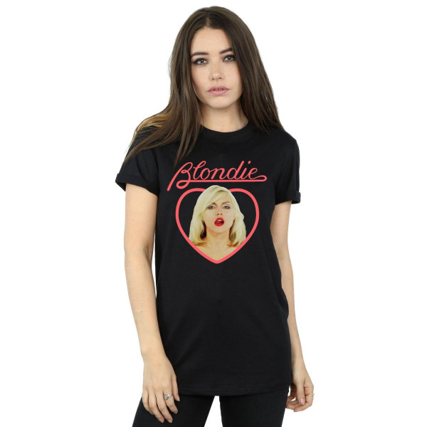 Blondie Womens/Ladies Heart Face Cotton Boyfriend T-Shirt S Bla Black S