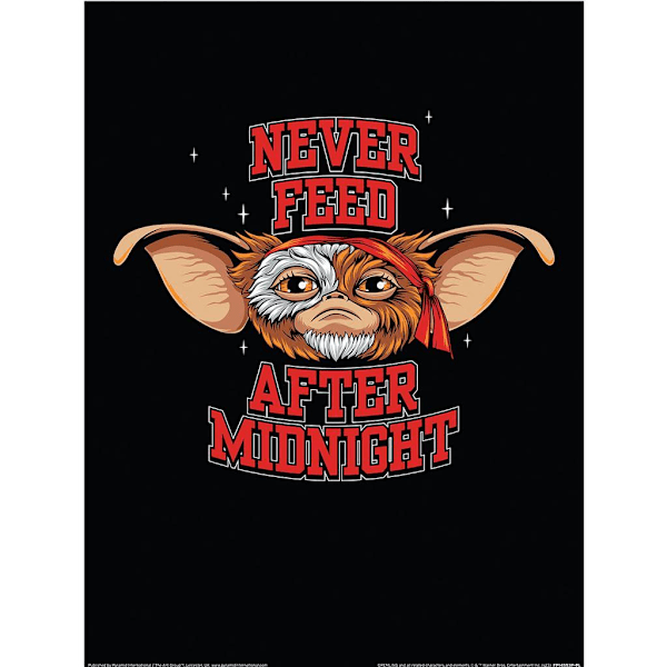 Gremlins Never Feed After Midnight Pappersaffisch 40cm x 30cm Svart Black/Red/Brown 40cm x 30cm