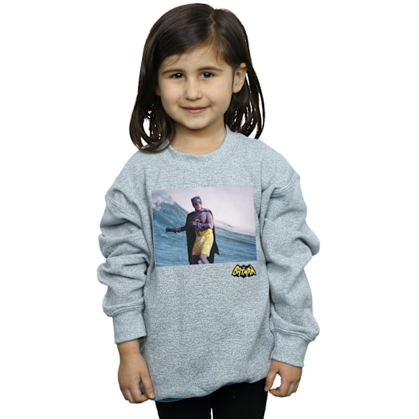 DC Comics Girls Batman TV-serie Surfing Logo Sweatshirt 5-6 år Sports Grey 5-6 Years