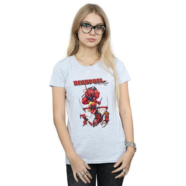 Marvel Dam/Dam Deadpool Familj Bomull T-shirt S Sports Grå Sports Grey S