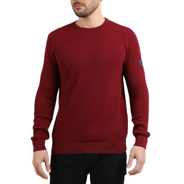 Bewley & Ritch Man Reeler Stickad Sweatshirt XL Burgundy Burgundy XL