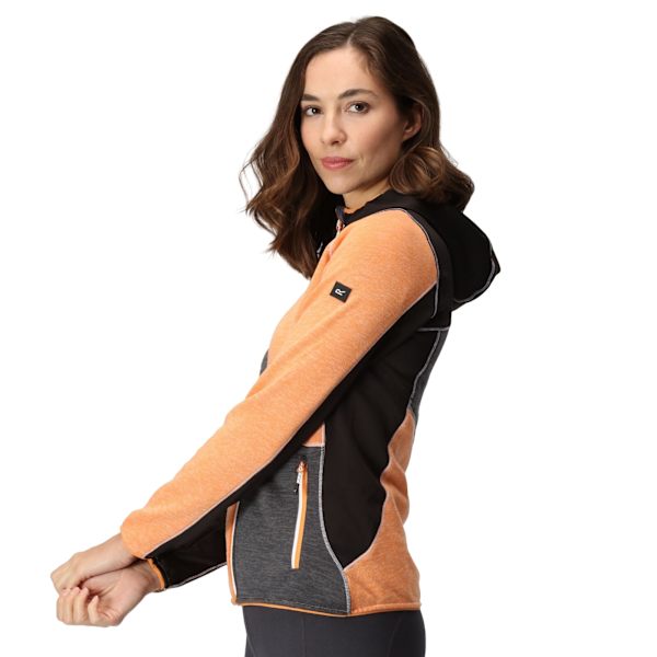 Regatta Womens/Ladies Walbury VI Marl Full Zip Fleece Jacket 18 Apricot Crush/Black 18 UK