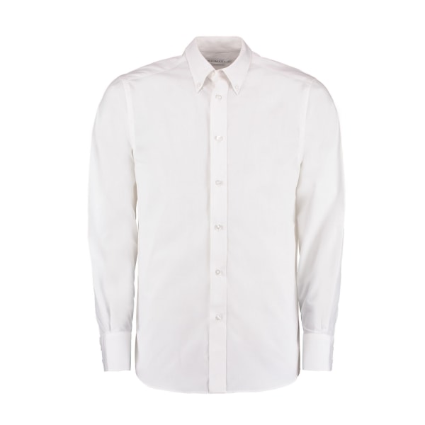 Kustom Kit Herr City Långärmad Business Shirt 15,5in Vit White 15.5in