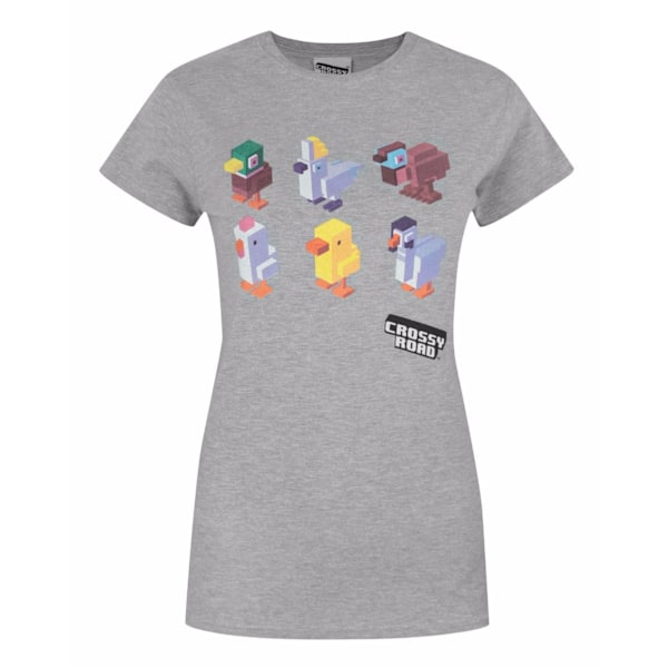 Crossy Road Dam/Damer Officiell Karaktär Design T-Shirt S L Light Grey S