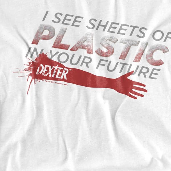 Dexter Unisex Vuxen Plast Förutsägelse T-Shirt S Vit White S