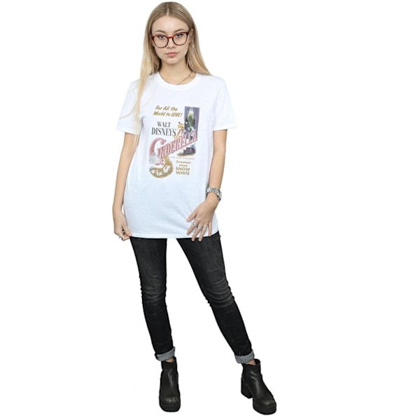 Cinderella Dam/Dam Poster Bomull Boyfriend T-Shirt XL Vit White XL