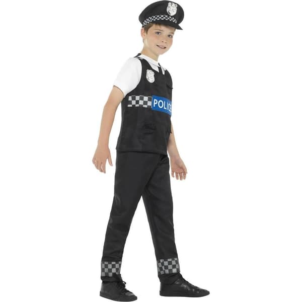 Smiffys Barn/Barn Cop Kostymset 7-9 År Vit White 7-9 Years