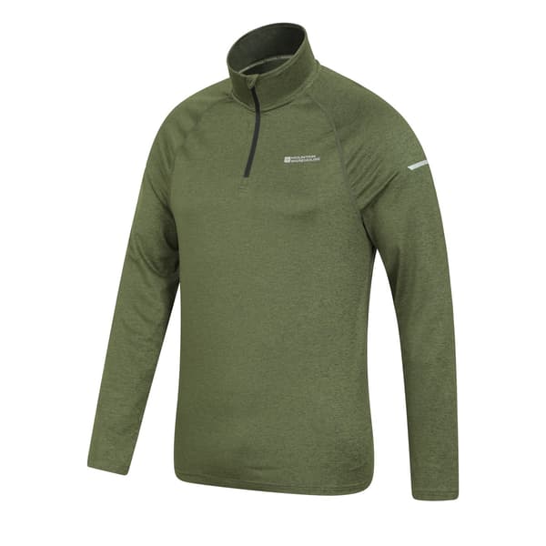 Mountain Warehouse Echo Melange Återvunnen Halv Zip Midlayer för Herr Green S
