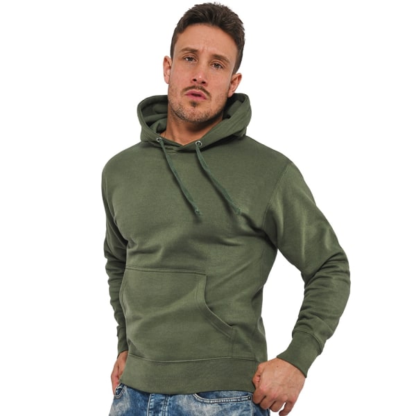Casual Classics Ringspunnen hoodie i bomull för män XXL Militärgrön Military Green XXL