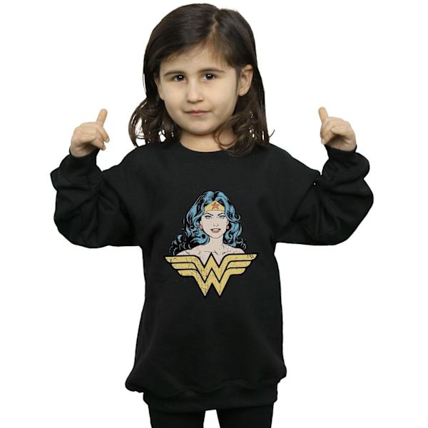 DC Comics Girls Wonder Woman Gaze Sweatshirt 5-6 år Svart Black 5-6 Years
