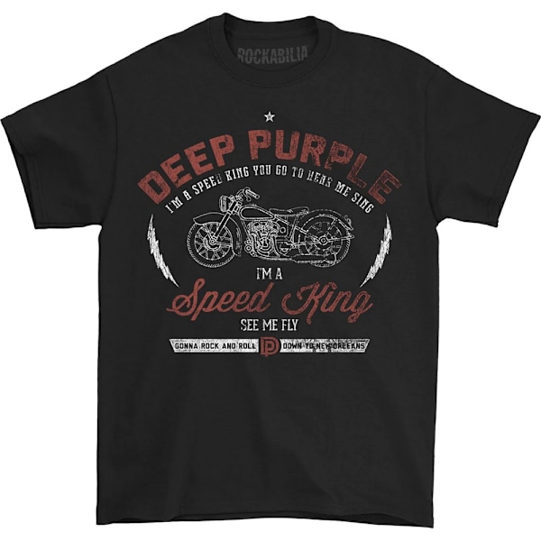 Deep Purple Unisex Adult Speed King Bomull T-shirt L Svart Black L