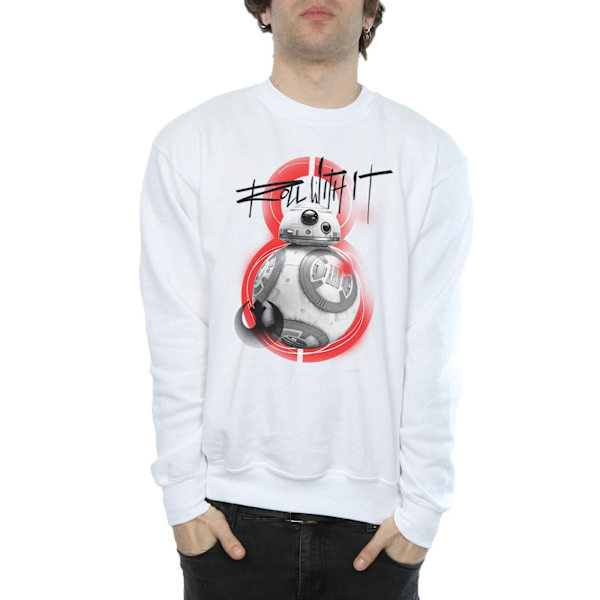 Star Wars The Last Jedi BB-8 Roll With It Sweatshirt M Vit White M