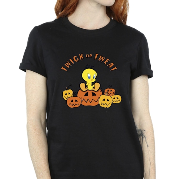 Looney Tunes Dam/Damer Twick Eller Tweat Bomull Pojkvän T-shirt Black M