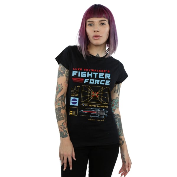 Star Wars Dam/Kvinnor Luke Skywalker's Fighter Force Bomull T-shirt Black S