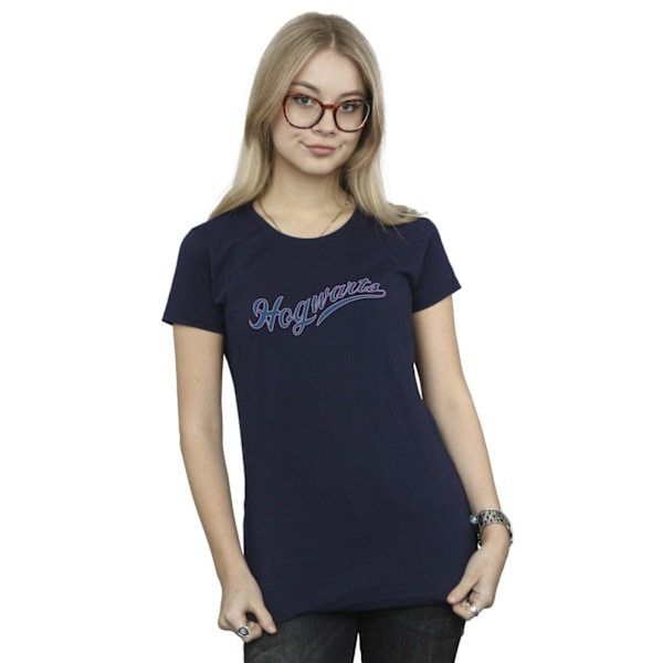 Harry Potter Dam/Kvinnor Hogwarts Skrivande Bomull T-shirt XXL Navy Blue XXL