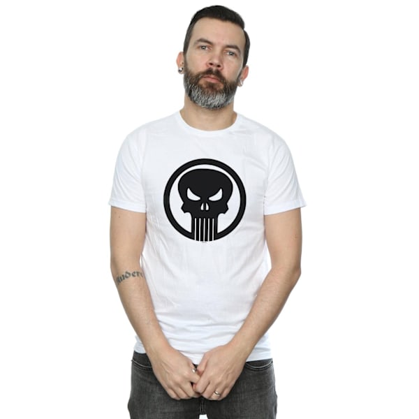 Marvel The Punisher Skull Circle T-shirt M Vit White M