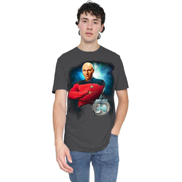 Star Trek Unisex Vuxen 30 Jean-Luc Picard T-Shirt XXL Kolgrå Charcoal XXL
