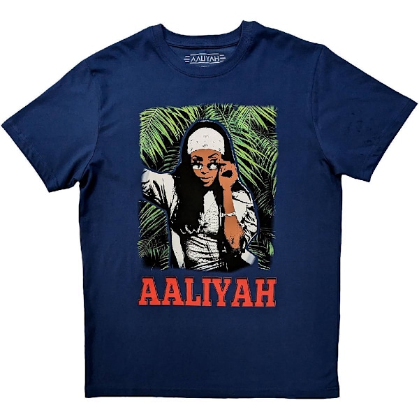 Aaliyah Unisex Foliage T-shirt S Denim Blå Denim Blue S