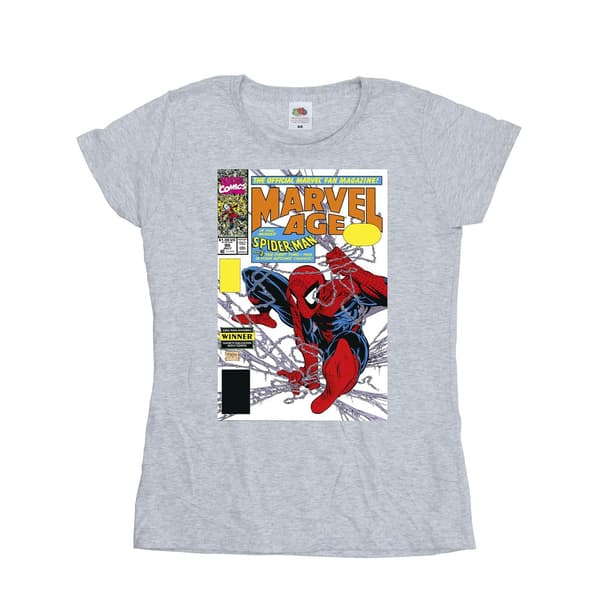Marvel Dam/Dam Spider-Man Marvel Age Comic Cover Bomulls-T-shirt White M