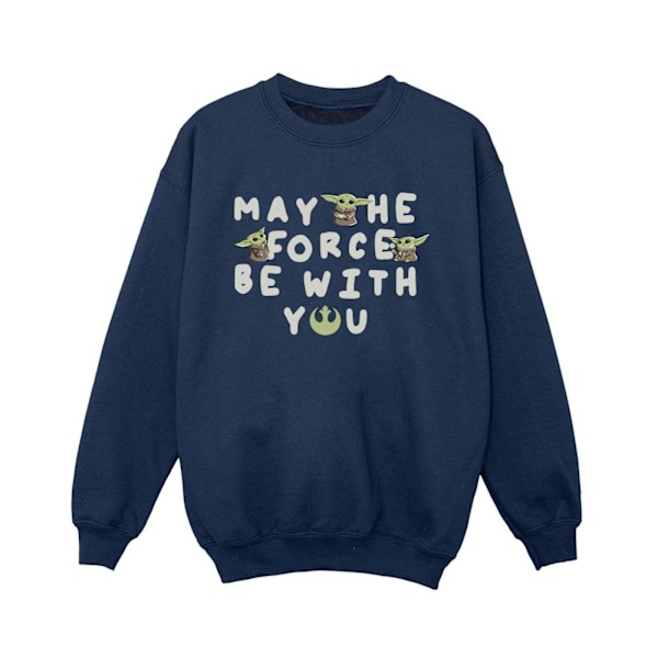 Star Wars Pojkar The Mandalorian Grogu Må Kraften Vara Med Dig Navy Blue 3-4 Years