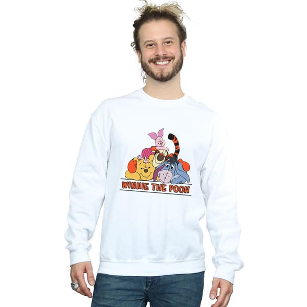 Disney Winnie The Pooh Group Sweatshirt för män, vit, M White M