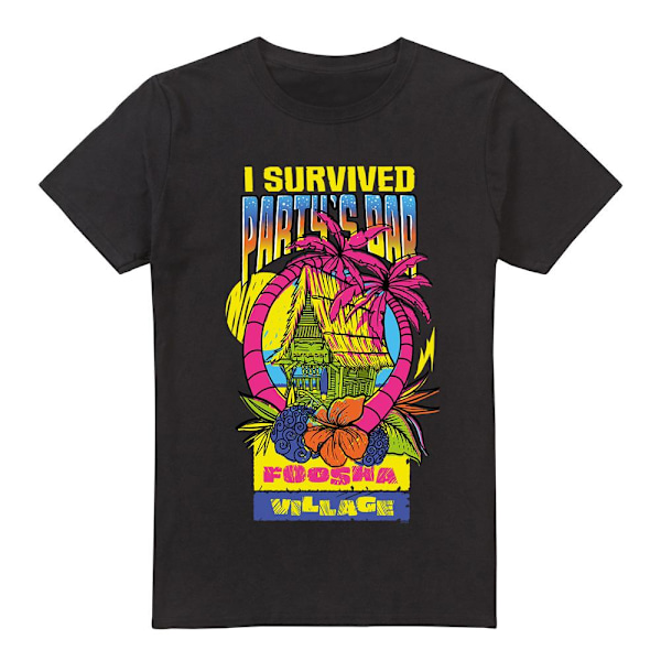 One Piece Herr I Survived Party´s Bar T-Shirt 4XL Svart Black 4XL