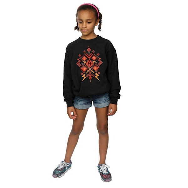 Harry Potter flickor jul Fair Isle sweatshirt 12-13 år B Black 12-13 Years