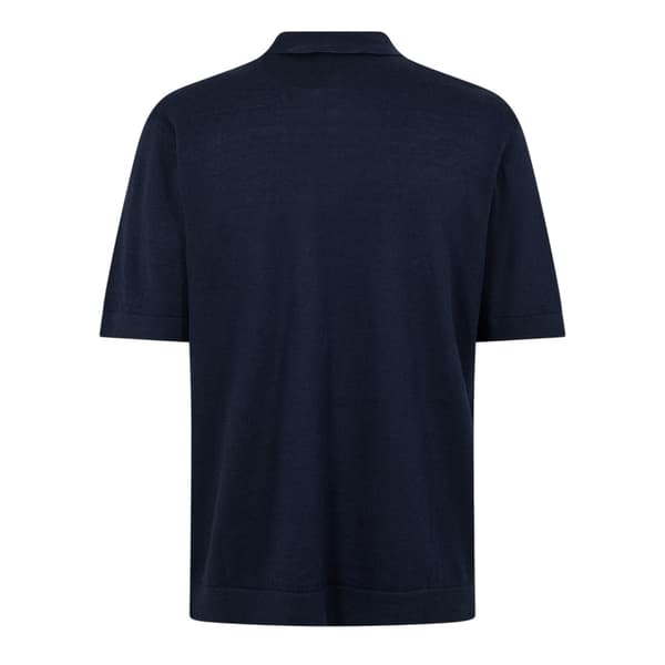 Boss Herr Stickad Kortärmad Pikétröja M Mörkblå Dark Blue M