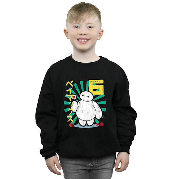 Big Hero 6 Pojkar Baymax Lollipop Sweatshirt 7-8 År Svart Black 7-8 Years
