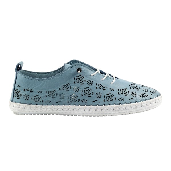 Lunar Dam/Dam Bamburgh Läder Plimsolls 7 UK Mid Blue Mid Blue 7 UK