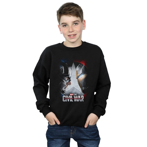 Marvel Studios Boys Captain America Civil War Poster Sweatshirt Black 7-8 Years