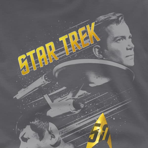 Star Trek Herr 50 År Frontier T-Shirt S Kolgrå Charcoal S
