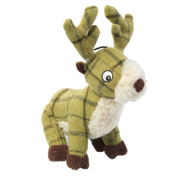 House Of Paws Tweed Plysch Stag Dog Toy One Size Grön Green One Size
