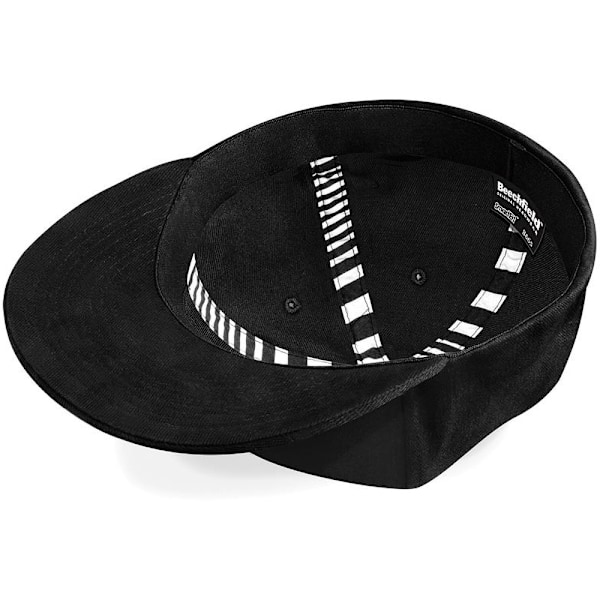 Beechfield Herr Flat Peak Rapper Cap En Storlek Svart Black One Size
