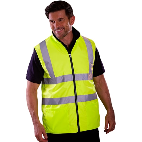 Yoko Unisex Vuxen Reversibel Fleece Hi-Vis Kroppsvärmare M Gul Yellow M