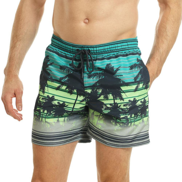 RIPT Essentials Herr Palm Tree Baddräktsshorts S Lime/Blå Lime/Blue S