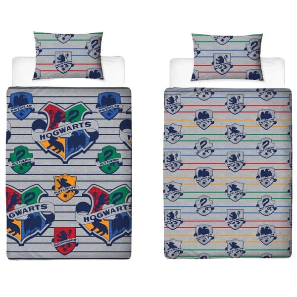 Harry Potter Hogwarts Vändbart Påslakanset Dubbel Flerfärgad Multicoloured Double