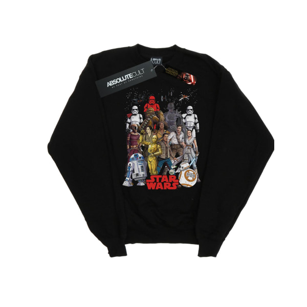 Star Wars Mens The Rise Of Skywalker Character Collage Sweatshirt Black XL