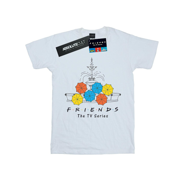 Friends Herr T-shirt med fontän och paraplyer M Vit White M