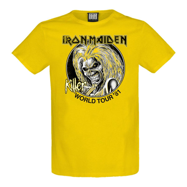Förstärkt unisex Adult Killer World Tour ´81 Iron Maiden T-Shir Yellow Raven L