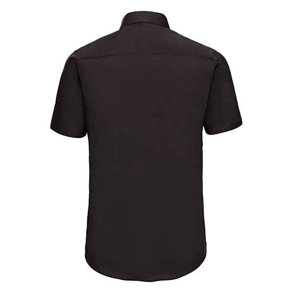 Russell Collection Herrar Easy-Care Fitted Kortärmad Skjorta 18 Black 18in