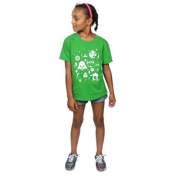 Star Wars Girls Jul Dekorationer Bomull T-shirt 5-6 År Irish Green 5-6 Years