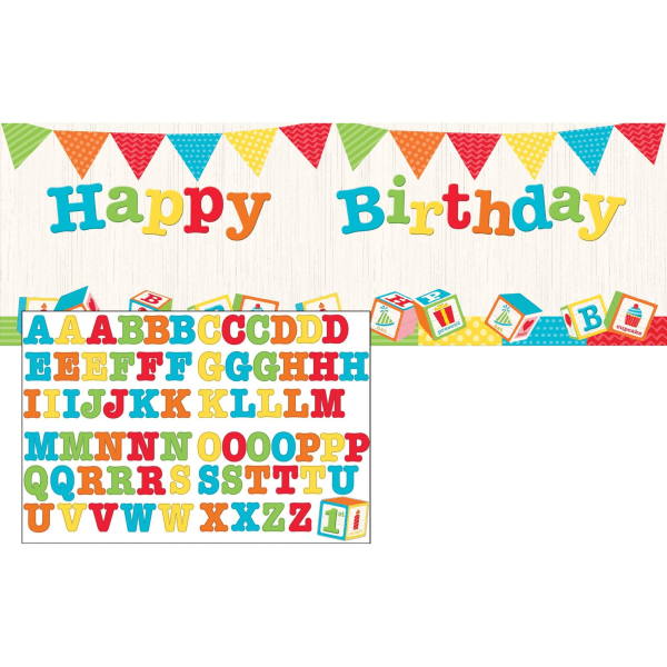 Kreativ ABC jätte grattis på födelsedagen banner med klistermärken en one size Multicoloured One Size