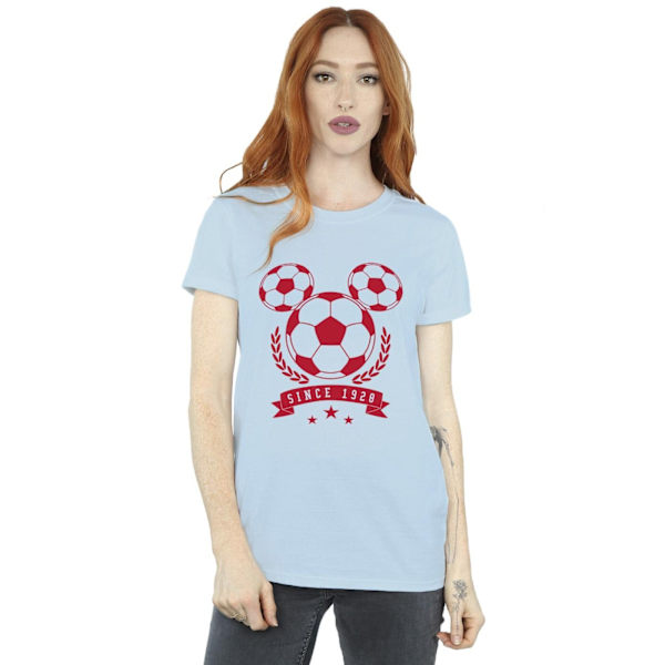 Disney Dam/Damer Mickey Football Head Bomull Boyfriend T-Sh Baby Blue M