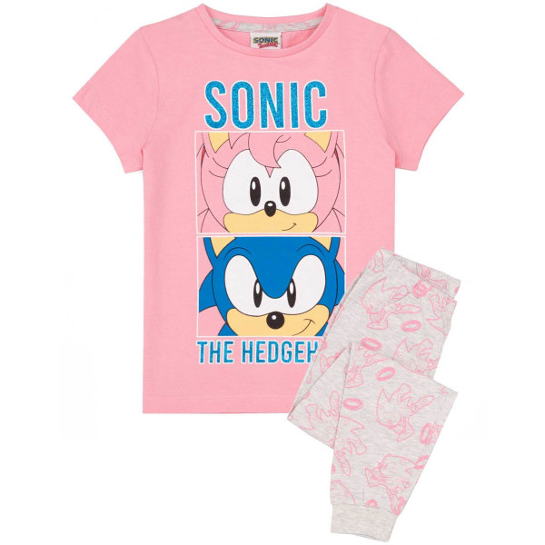 Sonic The Hedgehog Girls Pyjamassæt 5-6 år Pink/Grå Pink/Grey 5-6 Years