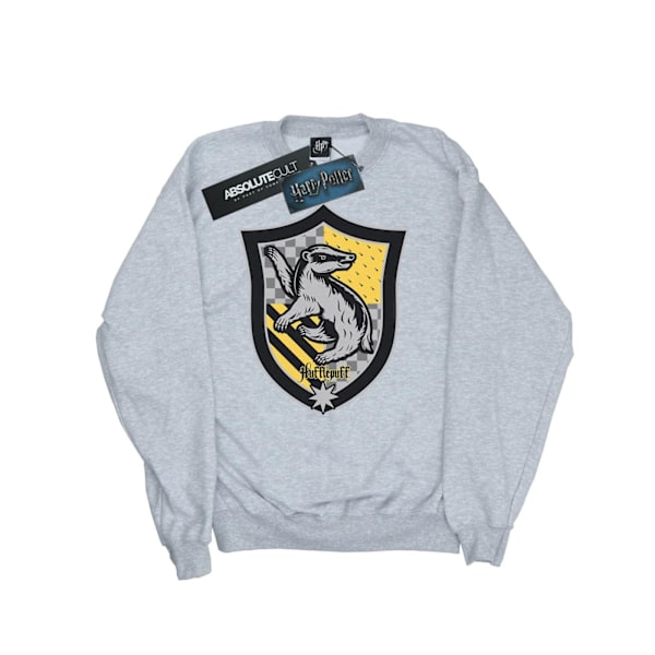 Harry Potter Herr Hufflepuff Crest Flat Sweatshirt XL Sports Grå Sports Grey XL